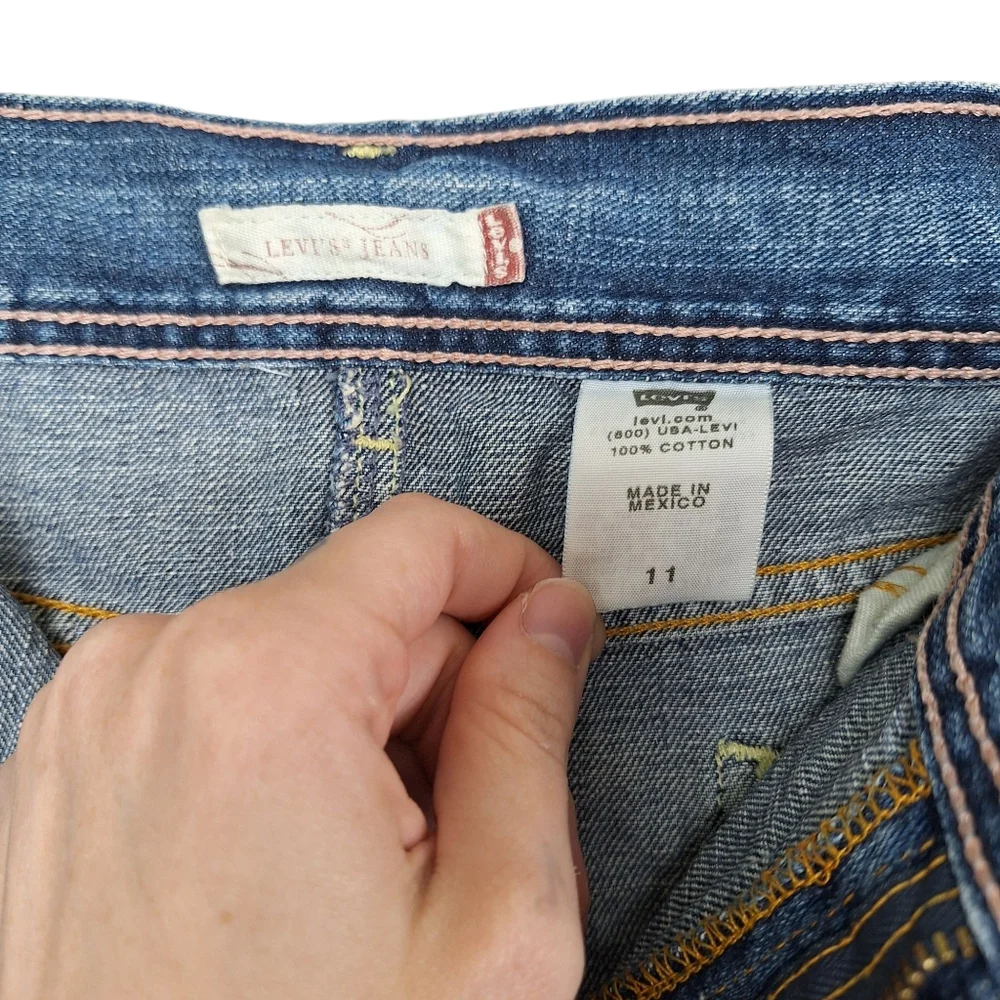 Vintage Levis Light Blue Wash Flare Denim Skirt Pockets Denim Maxi Skirt 11 - Picture 4 of 9